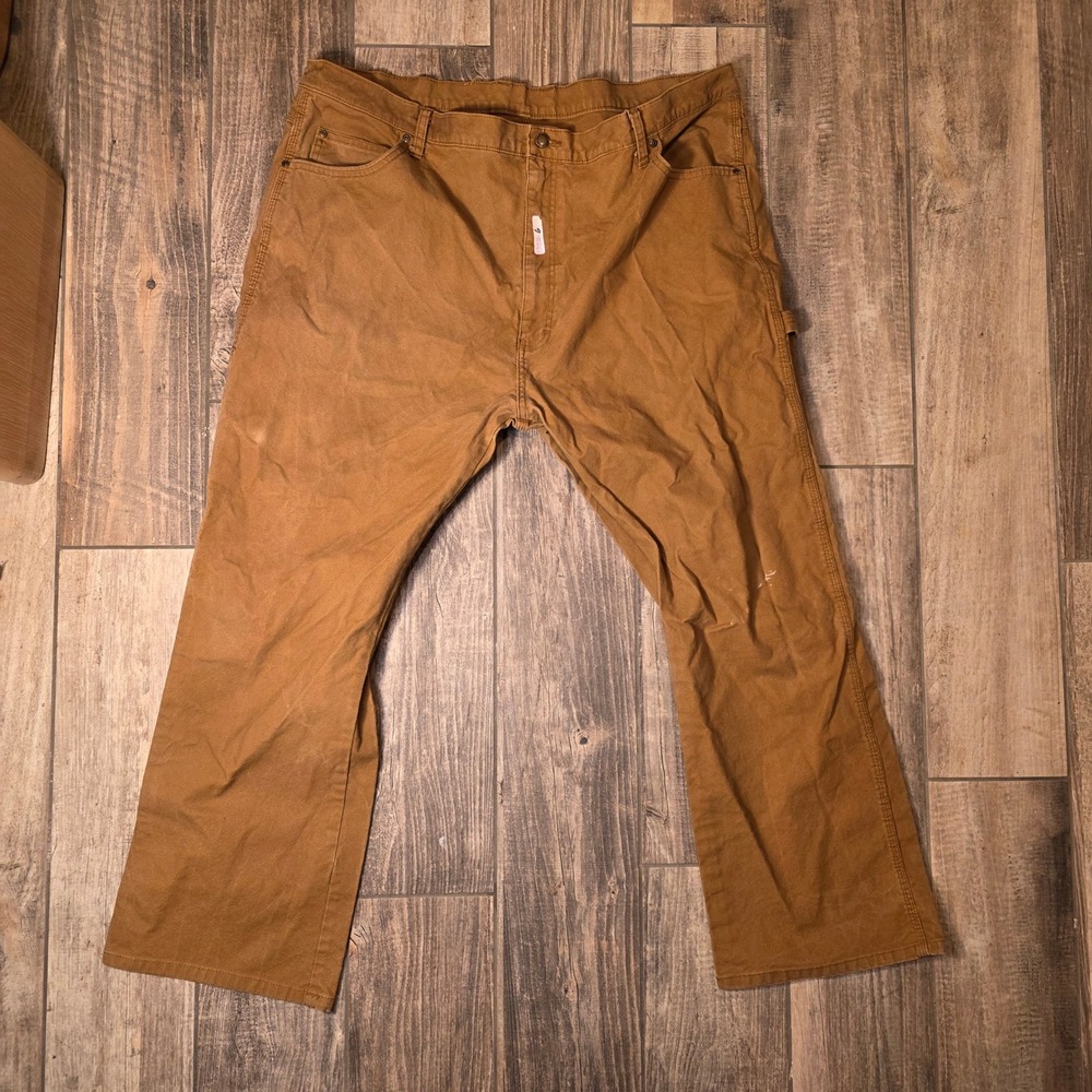 Genuine Dickies Mens Brown Duck Canvas Carpenter Pants 44x30 EU1939RBD